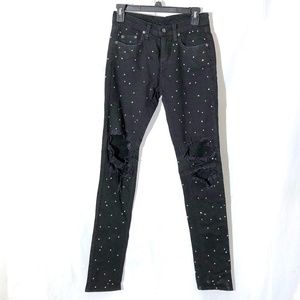 LF Carmar Knee Slashed Rhinestone Studded Jeans NW